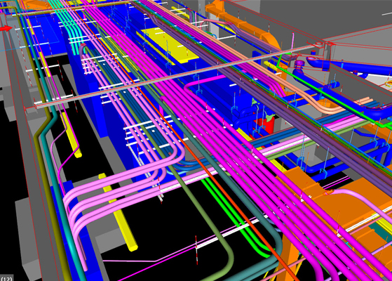 Close up view of a BIM design